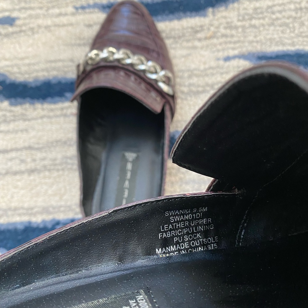 Steven Swanki Mule Croc Chainlink Mule Burgundy 9… - image 4